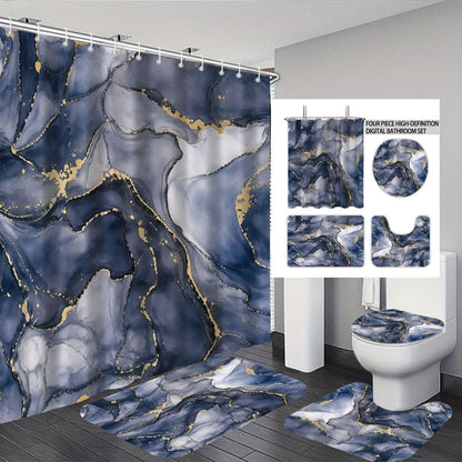 Digital Floral Theme Bathroom Décor Set