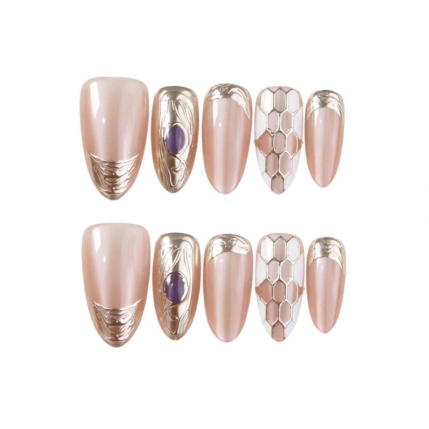 Luxurious Decorative Press-On Nail Set Acalora