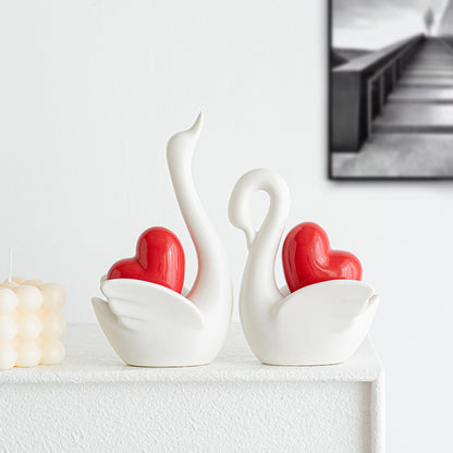 Elegant and romantic swans decorative figure Acalora