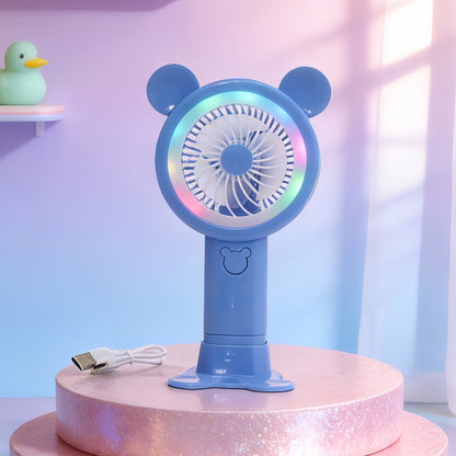 Women's Portable Mini Fan in Playful Bear Design Bowlift