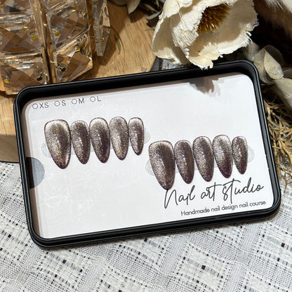 Glamorous Stiletto Press-On Nail Set with Glitter Finish Acalora