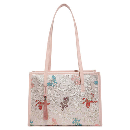 Embroidered Butterfly Pattern Handbag Acalora