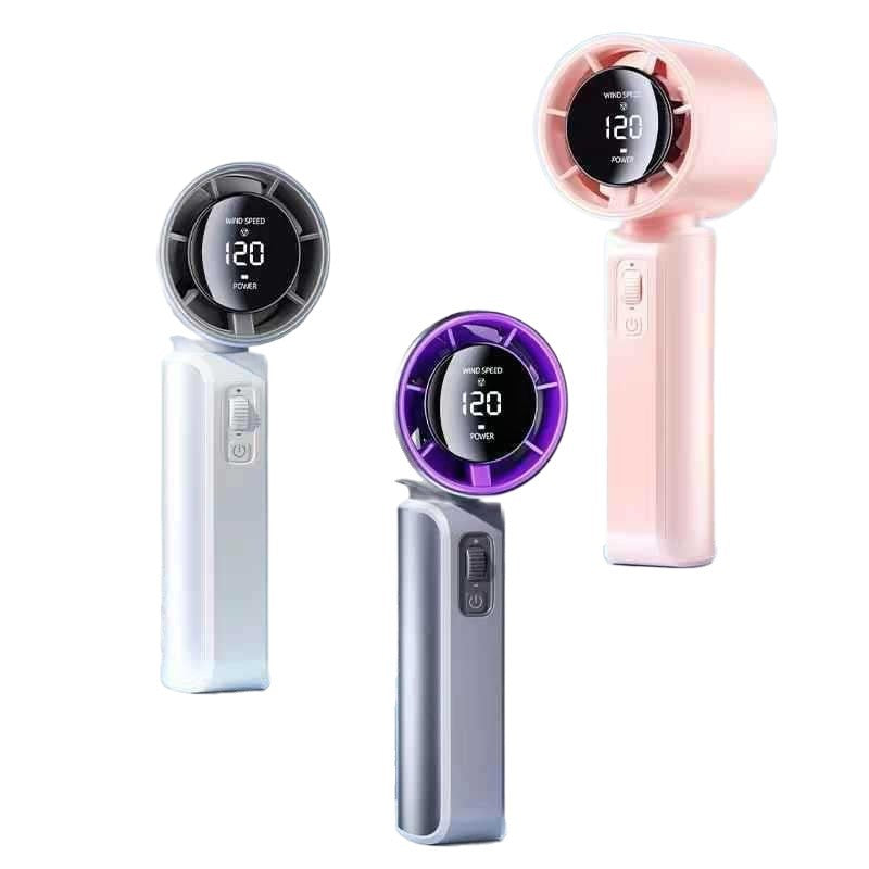 Cooling Portable Bladeless Mini Handheld Fan with Digital Speed Display Bowlift