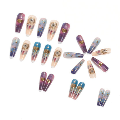 Dreamcatcher motif artificial nails Acalora