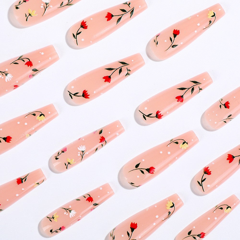 Elegant artificial nails with floral decorations Acalora