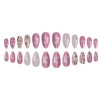 Celestial Themed Press-On Nail Art Acalora