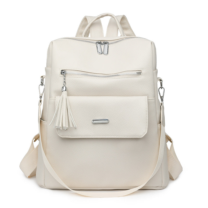 Stylish Multi-Pocket Leather Backpack Acalora 1788673935