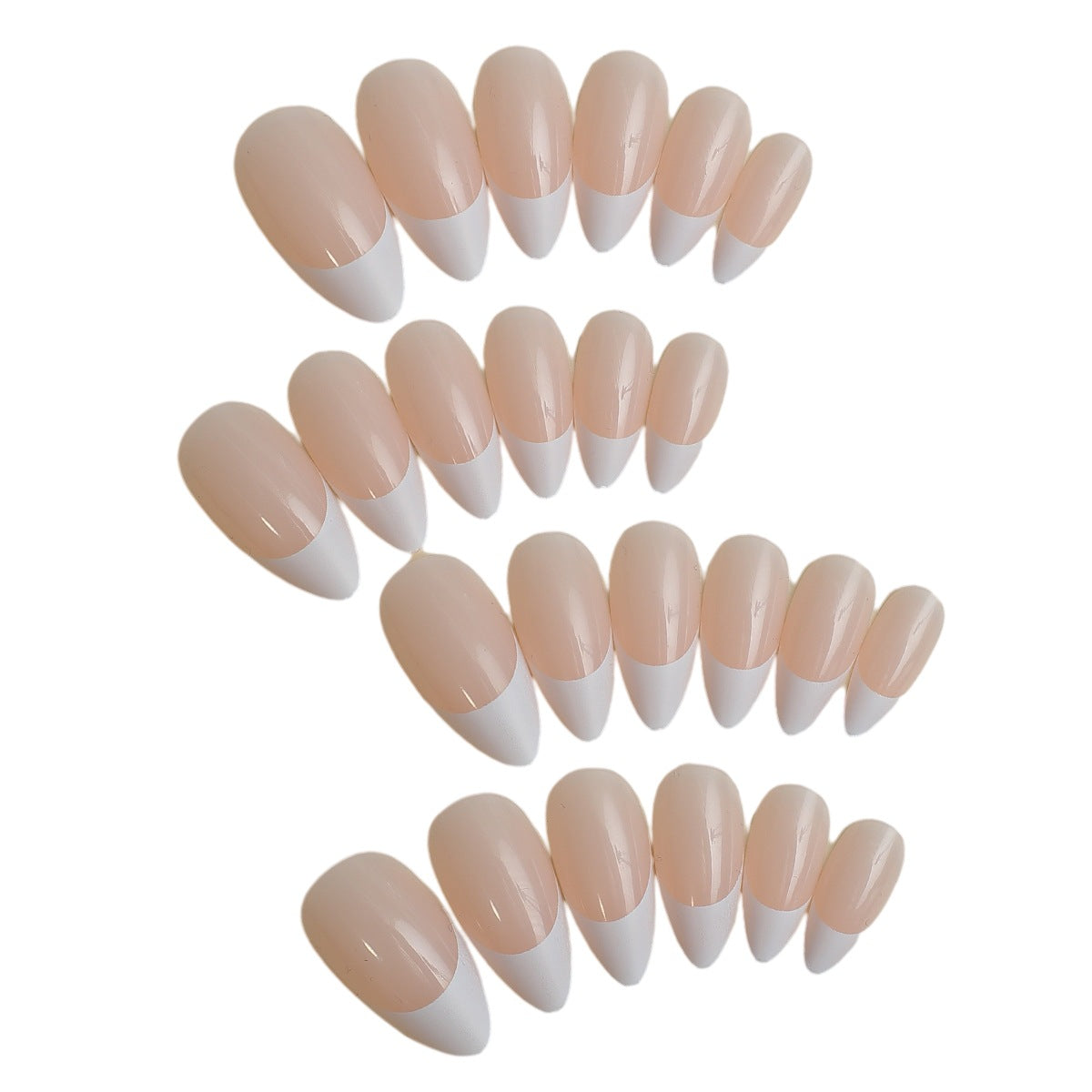 Elegant Stiletto French Tip Press-On Nails Acalora