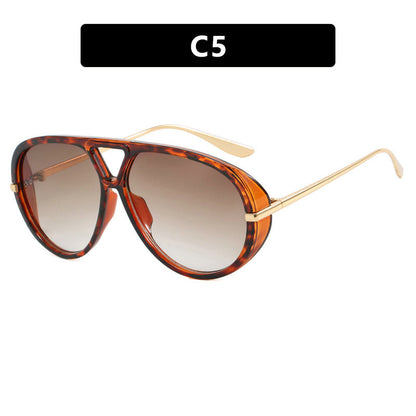 Women's oversized sunglasses with elegant plastic frame and mirrored lenses Karnz