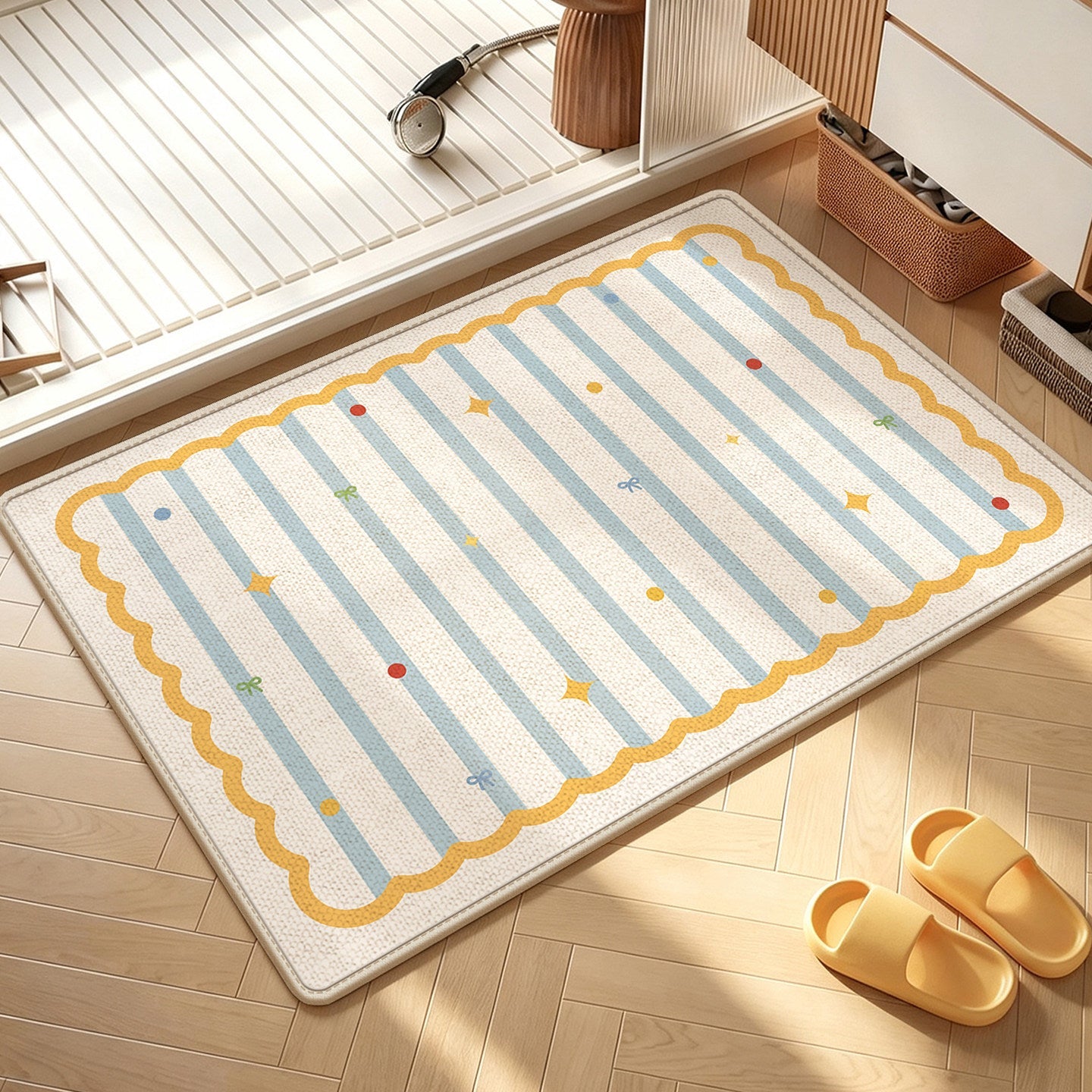 Fun Dot-Patterned Non-Slip Bathroom Mat