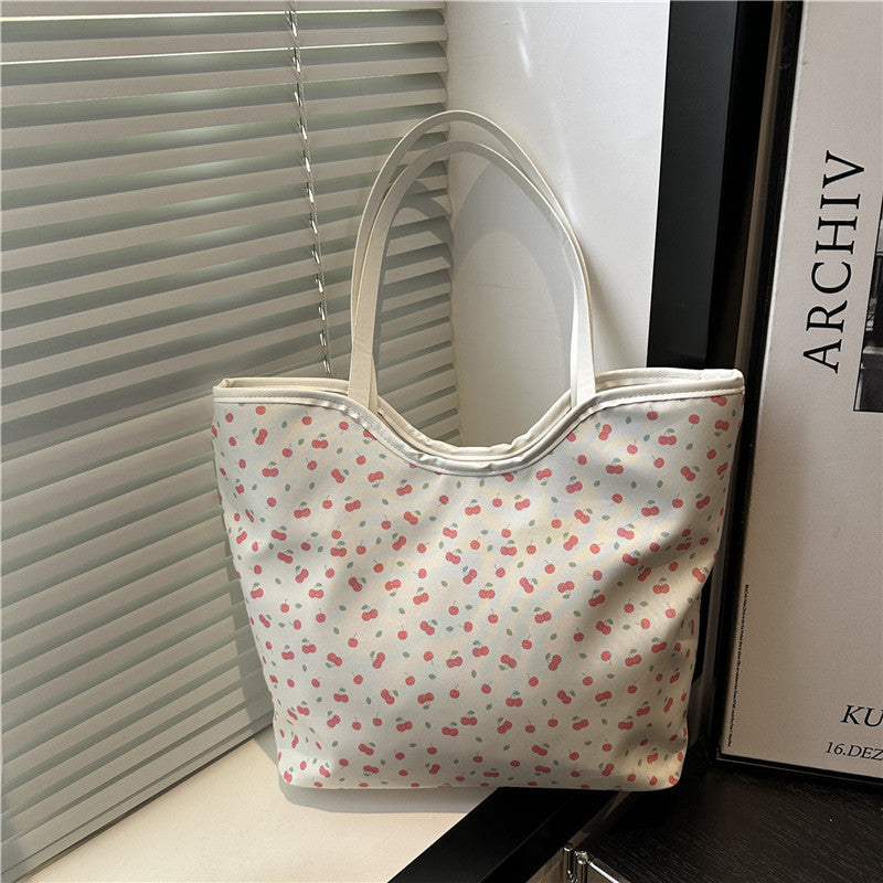 Floral Print Shopping Tote Bag Acalora