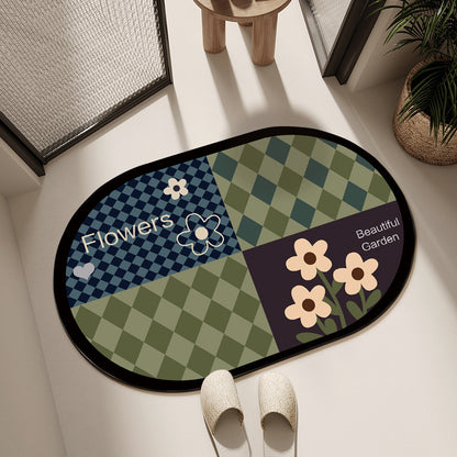 Floral Design Cotton Bath Mat Acalora