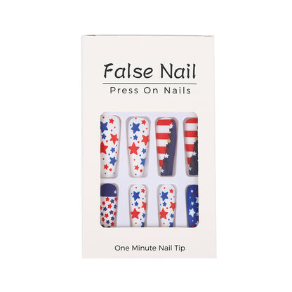 Artificial nails with patriotic star design Acalora