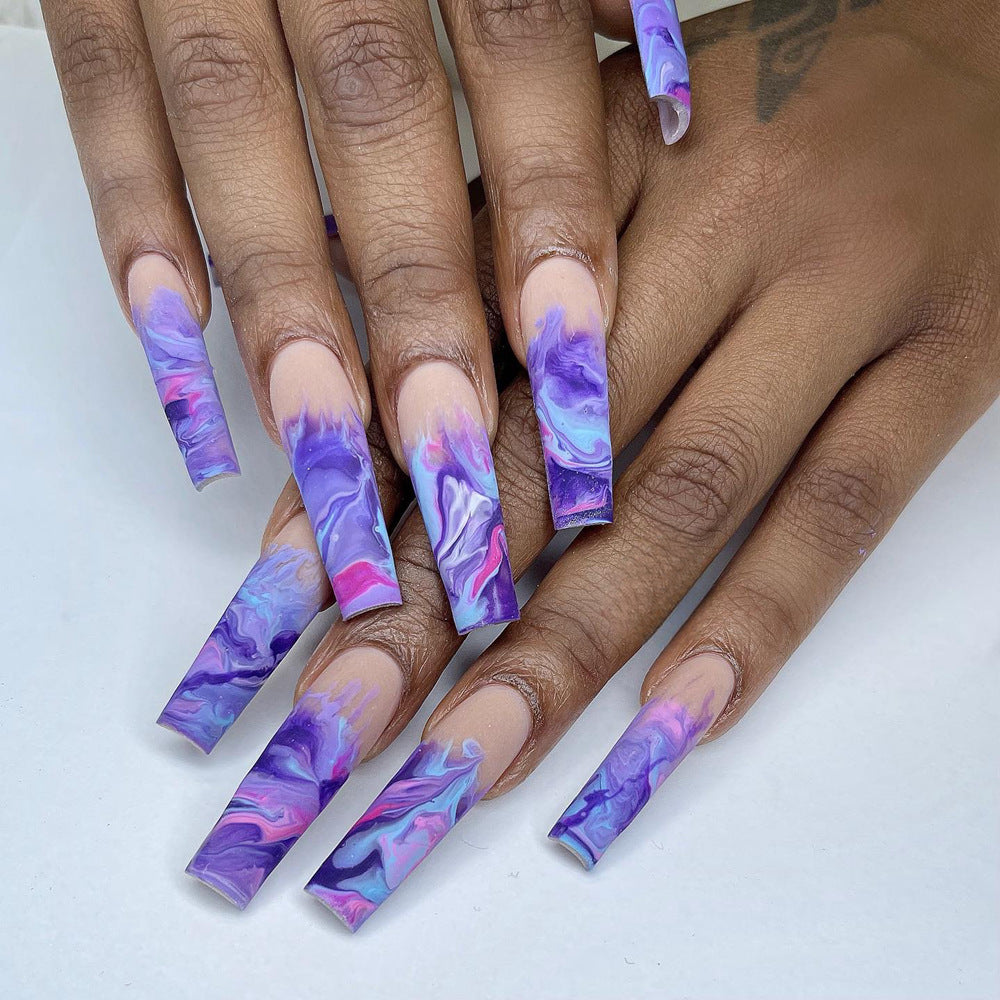 Artificial nails in modern marble design Acalora