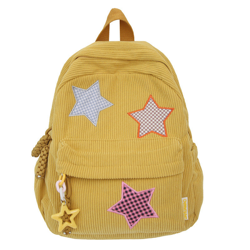 Casual Star-Embellished School Backpack Bowlift