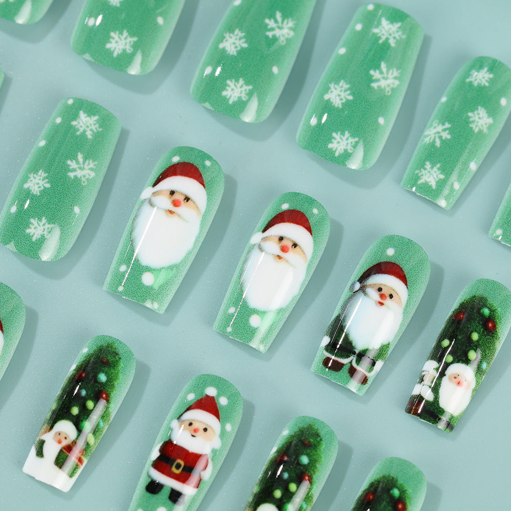 Glittering artificial nails in festive Christmas design Acalora