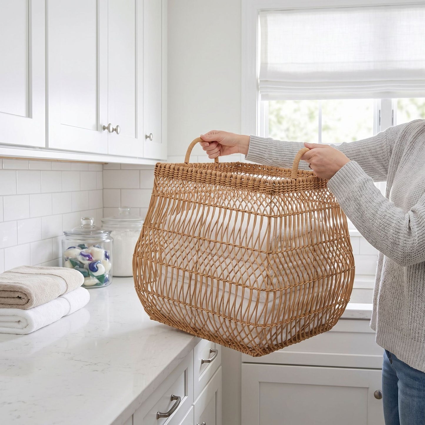 Handwoven Storage Basket with Open Design Acalora