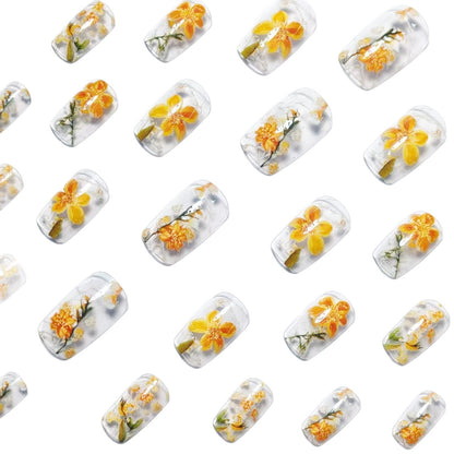 Artistic Floral Resin Nail Art Acalora
