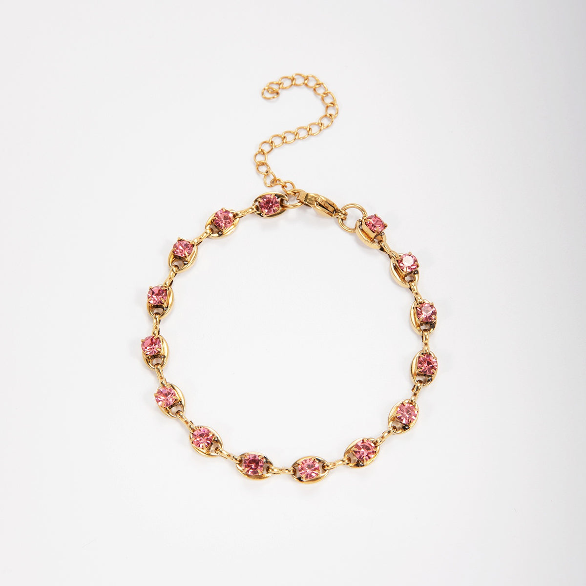 Elegant Gemstone Accent Link Bracelet Acalora
