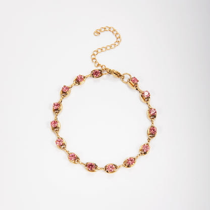 Elegant Gemstone Accent Link Bracelet Acalora