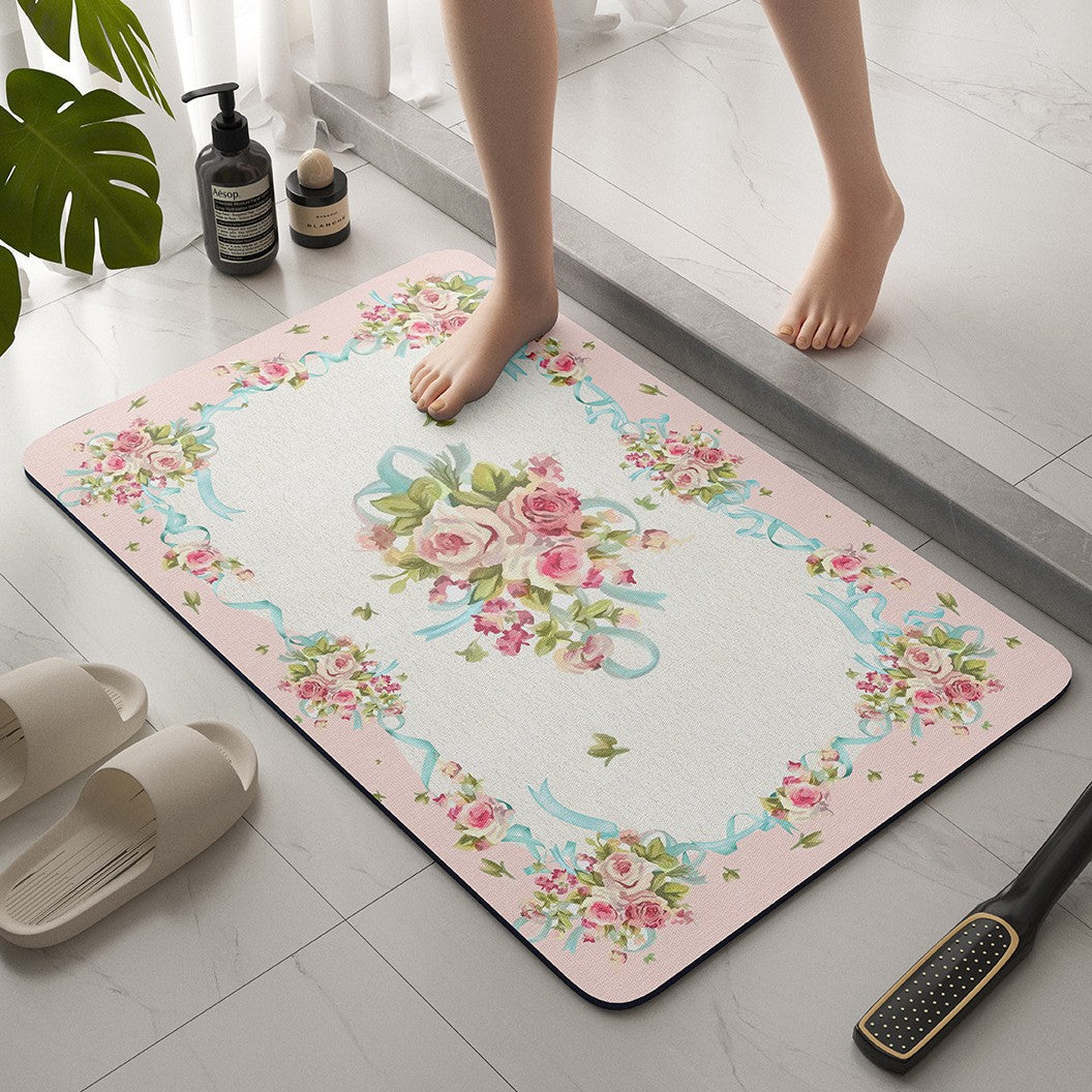 Vintage Floral Bath Mat