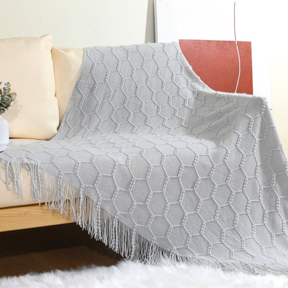 Unisex Decorative Knit Throw Blanket