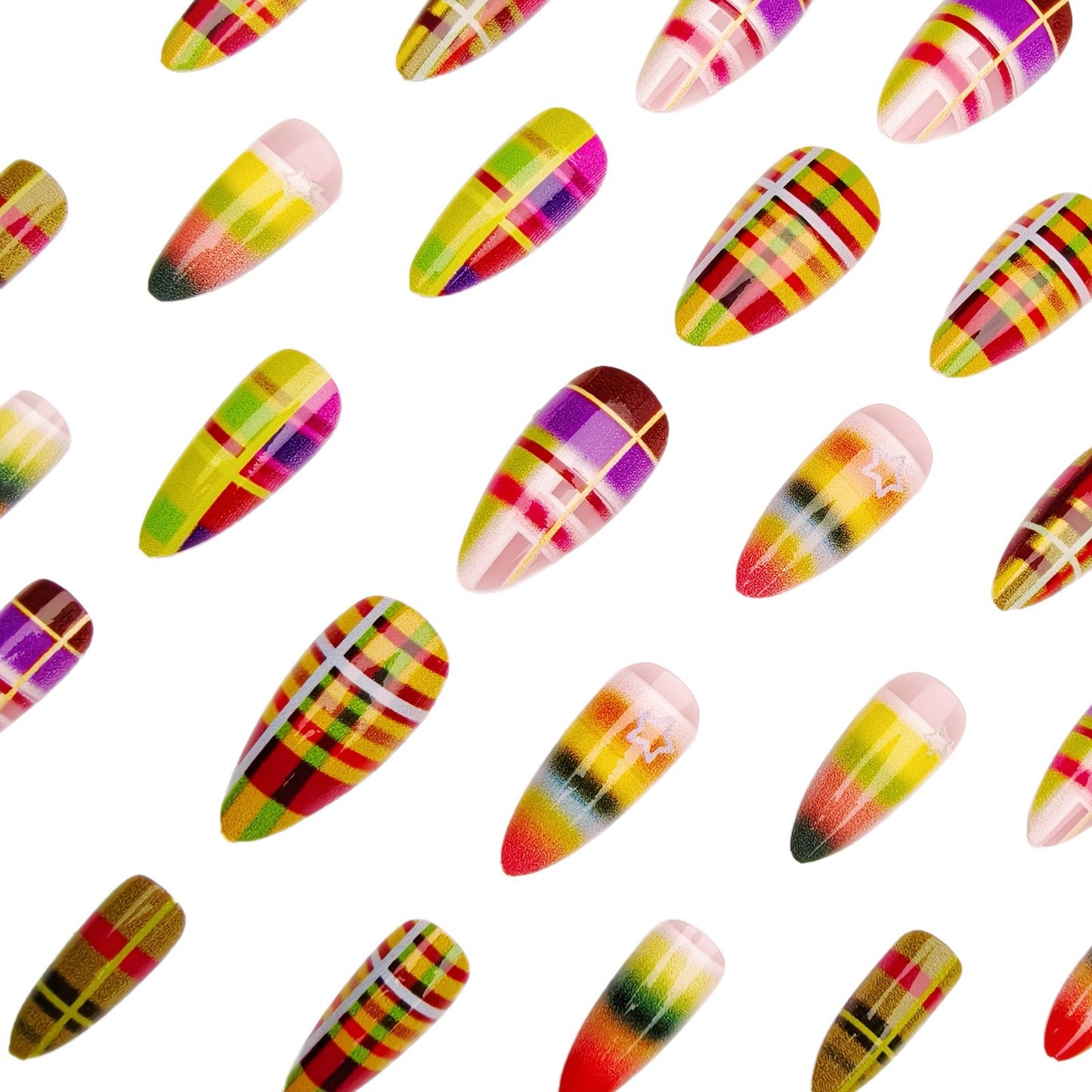Artistic Plaid Nail Art Acalora