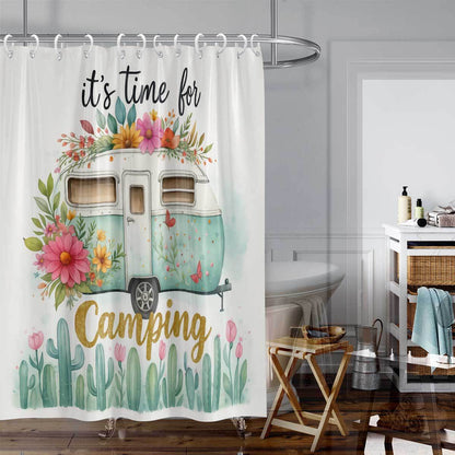 Camping-Themed Shower Curtain