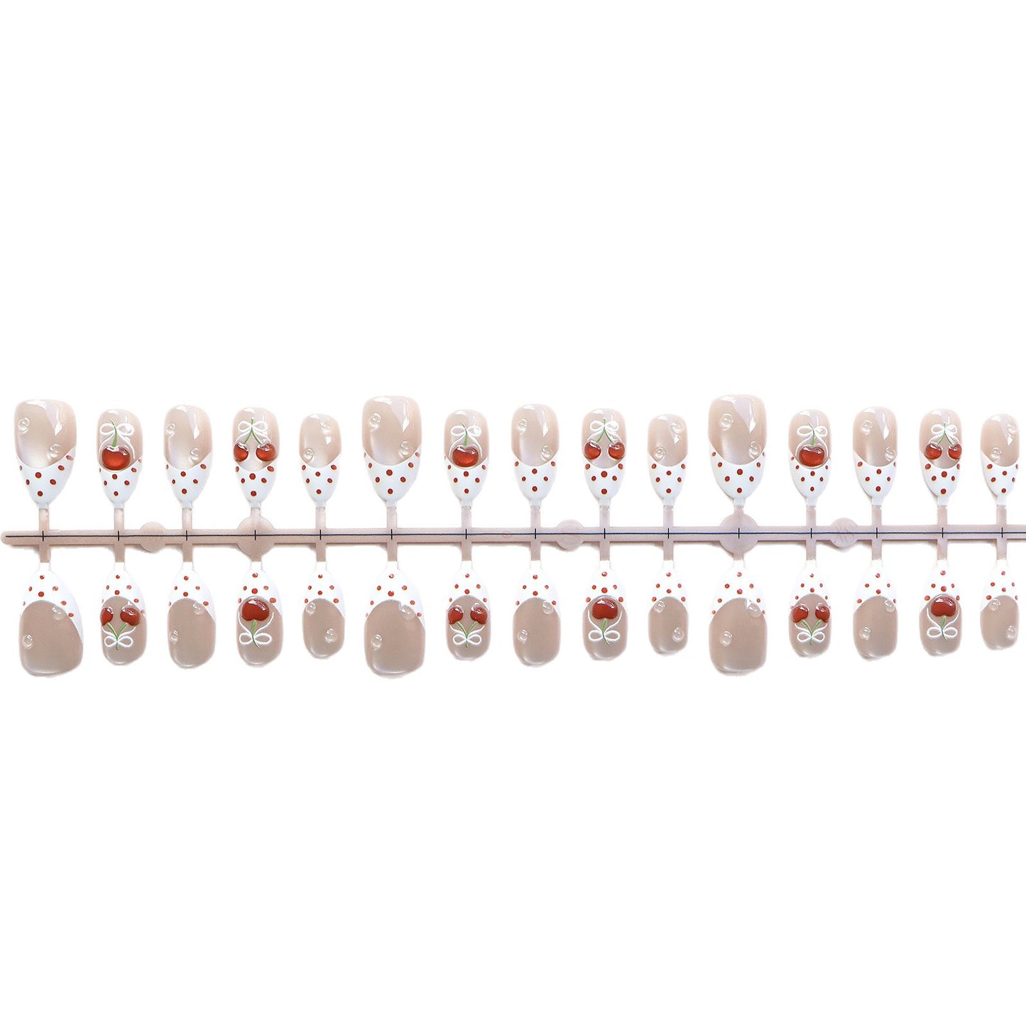 Charming Cherry-Themed Press-On Nail Set Acalora