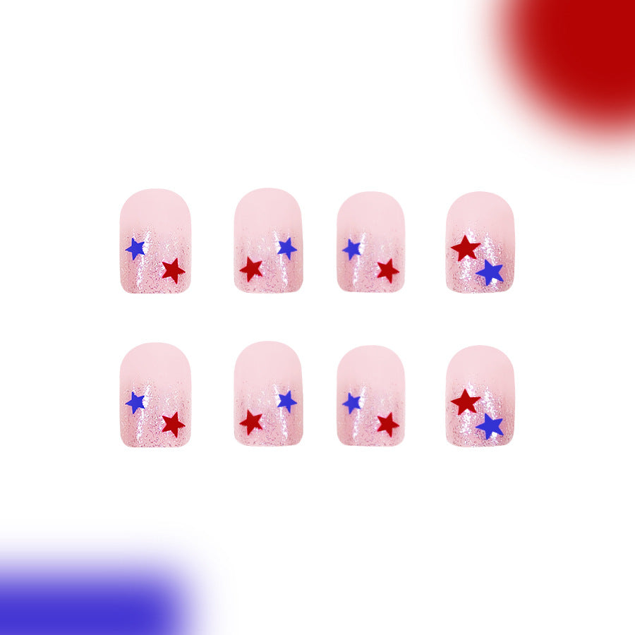 Star-Embellished Glitter Tips Press-On Nails Acalora