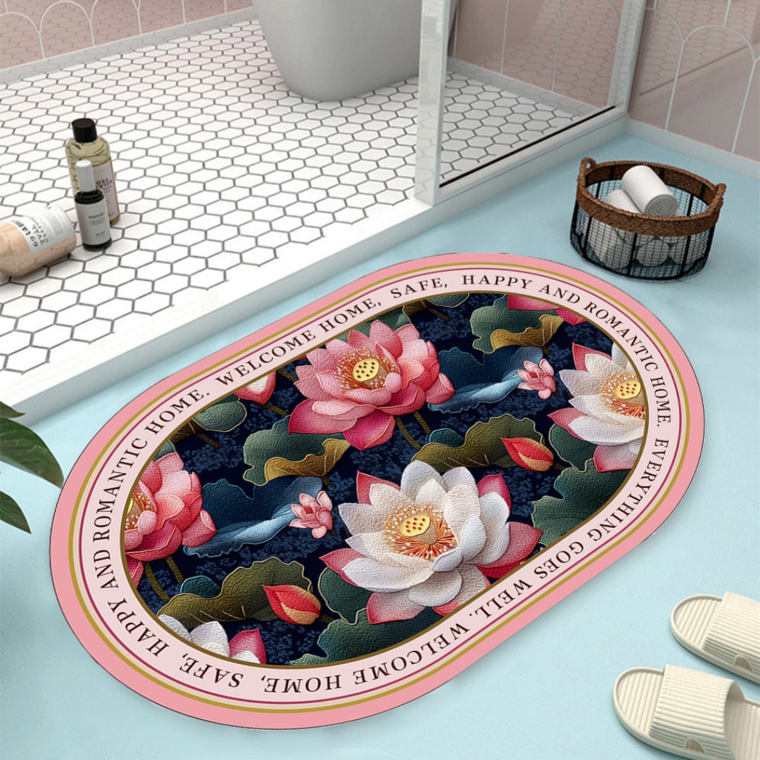 Floral Design Bath Mat