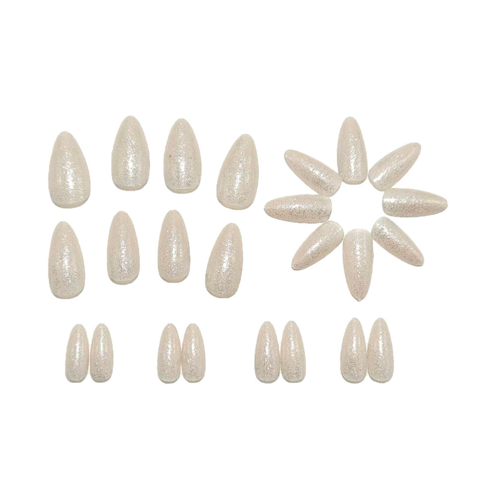 Artificial nails in elegant lace design with glitter effects Acalora