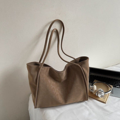 Spacious Faux Leather Tote Bag Acalora