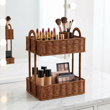 Bathroom shelf entirely made of rattan Acalora