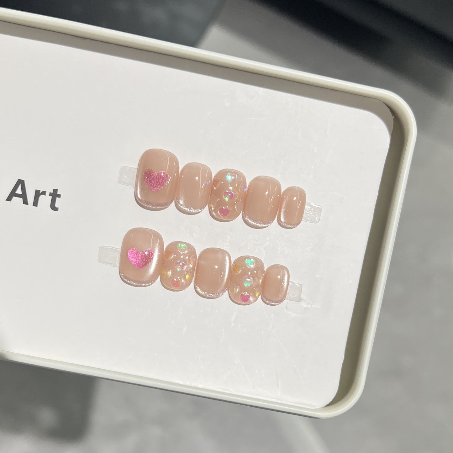 Heart-Accent Press-On Nail Set Acalora
