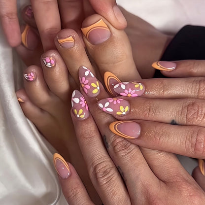 Decorative Floral Themed Press-On Nails Acalora