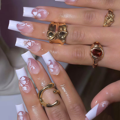 Floral Accent Press-On Nail Art Set Acalora