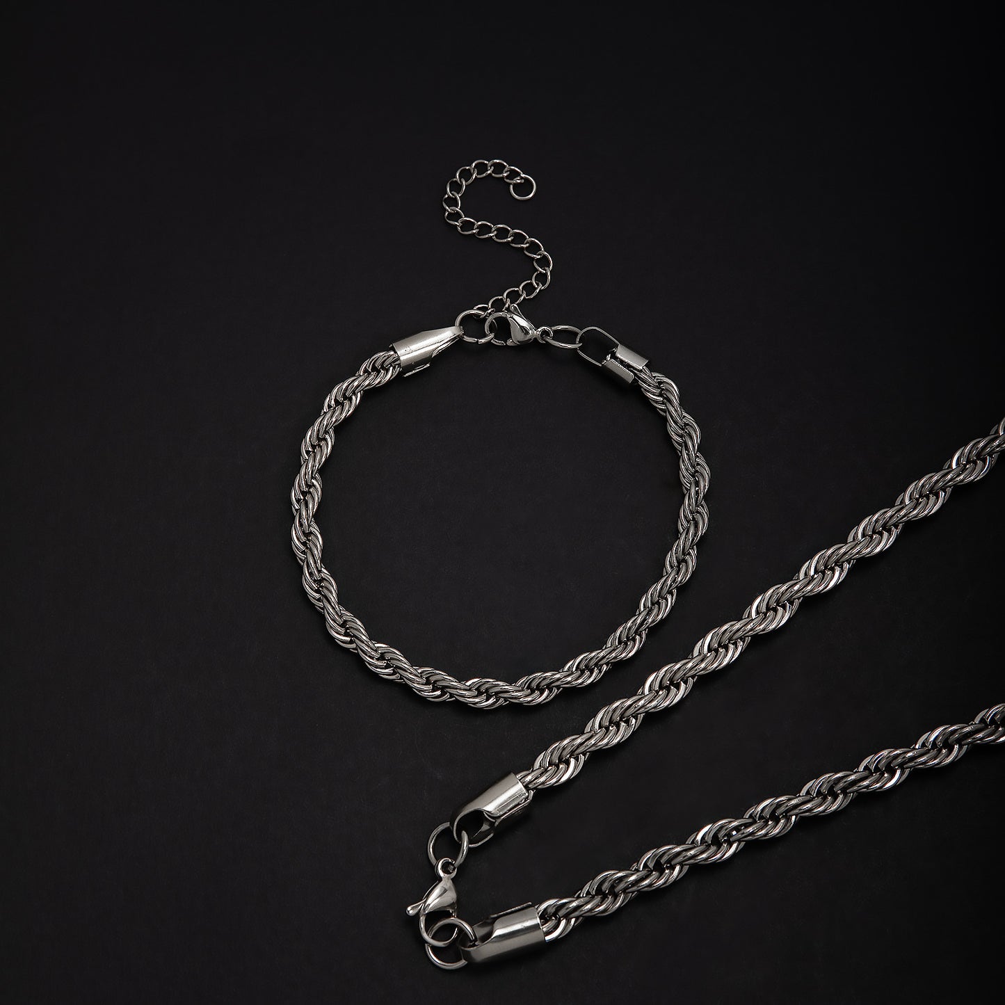 Stylish Braided Chain Jewelry Set Acalora