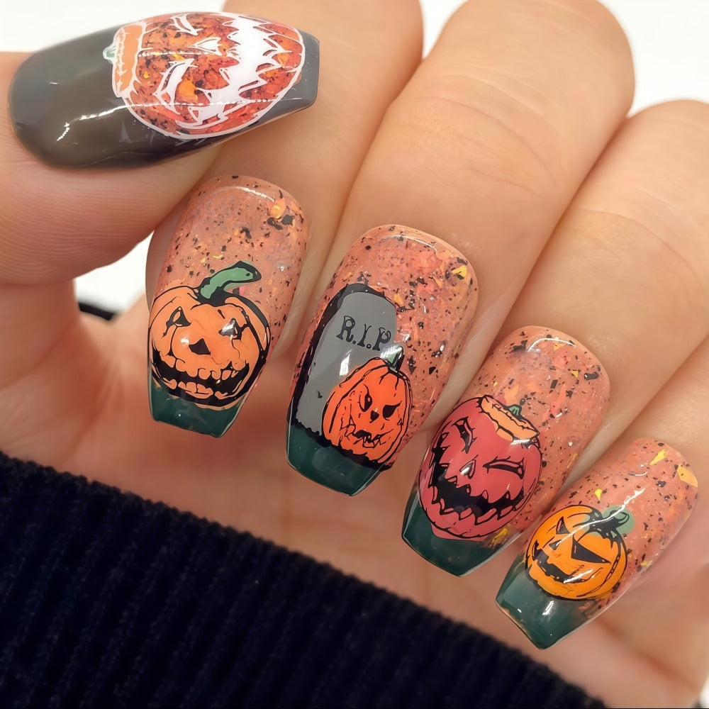 Halloween-themed artificial nails Acalora