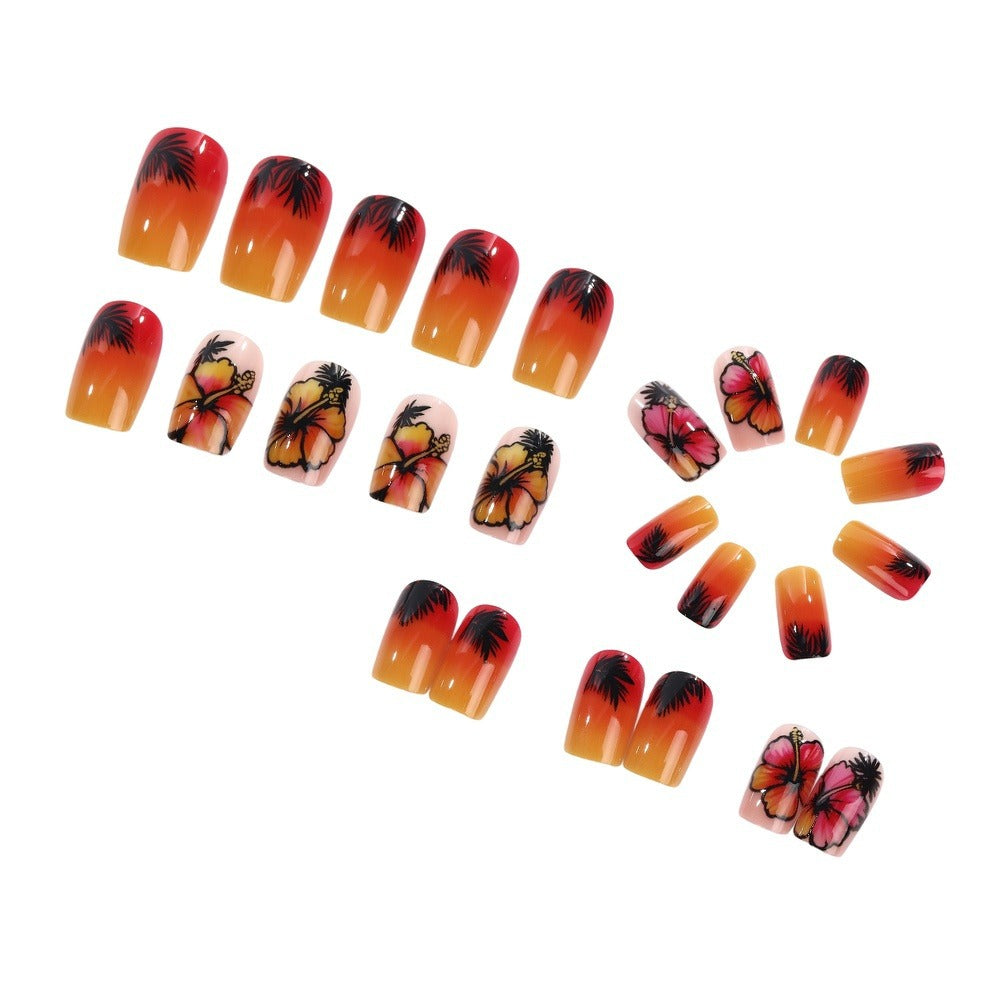Tropical design artificial nails Acalora