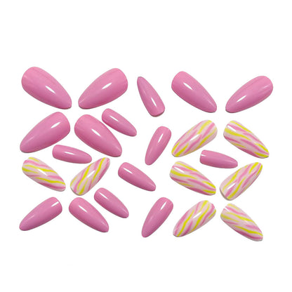 Artificial nails with modern graphic design Acalora