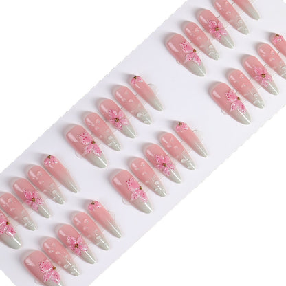 Artistic Floral Short Press-On Nails Acalora