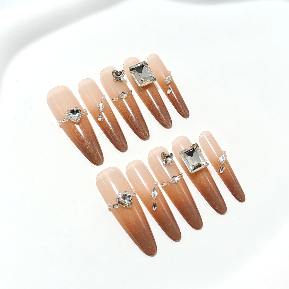 Acrylic nails with glamorous accents Acalora