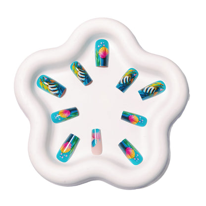 Underwater-Themed Extravagant Nail Art Acalora