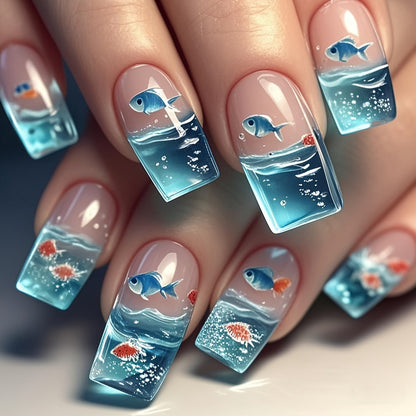 Aquatic-Themed Nail Art Design Acalora