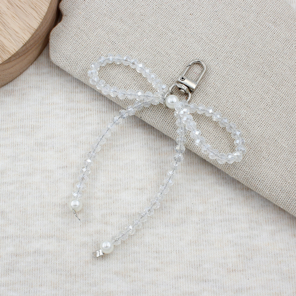 Elegant Pearl Bow Keychain Acalora