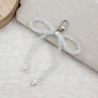 Elegant Pearl Bow Keychain Acalora