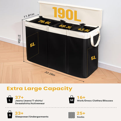 Generous laundry container with removable inner pockets Acalora
