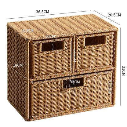 Multi-Drawer Wicker Storage Organizer Bowlift