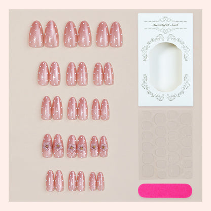 Premium Adhesive Press-On Nail Set with Floral Patterns Acalora